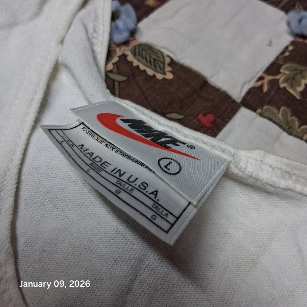 Vintage Nike Tank Top 90s Y2K‎ Size Large White Big Swoosh Check Logo